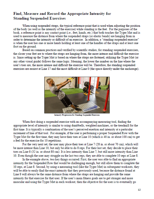 Digital Book for suspension exercises and elastic bands for working out, and measure intensity for TRX Training for personal trainers and physical therapists