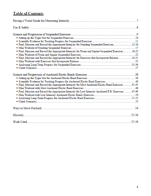 Digital Book for suspension exercises and elastic bands for working out, and measure intensity for TRX Training for personal trainers and physical therapists